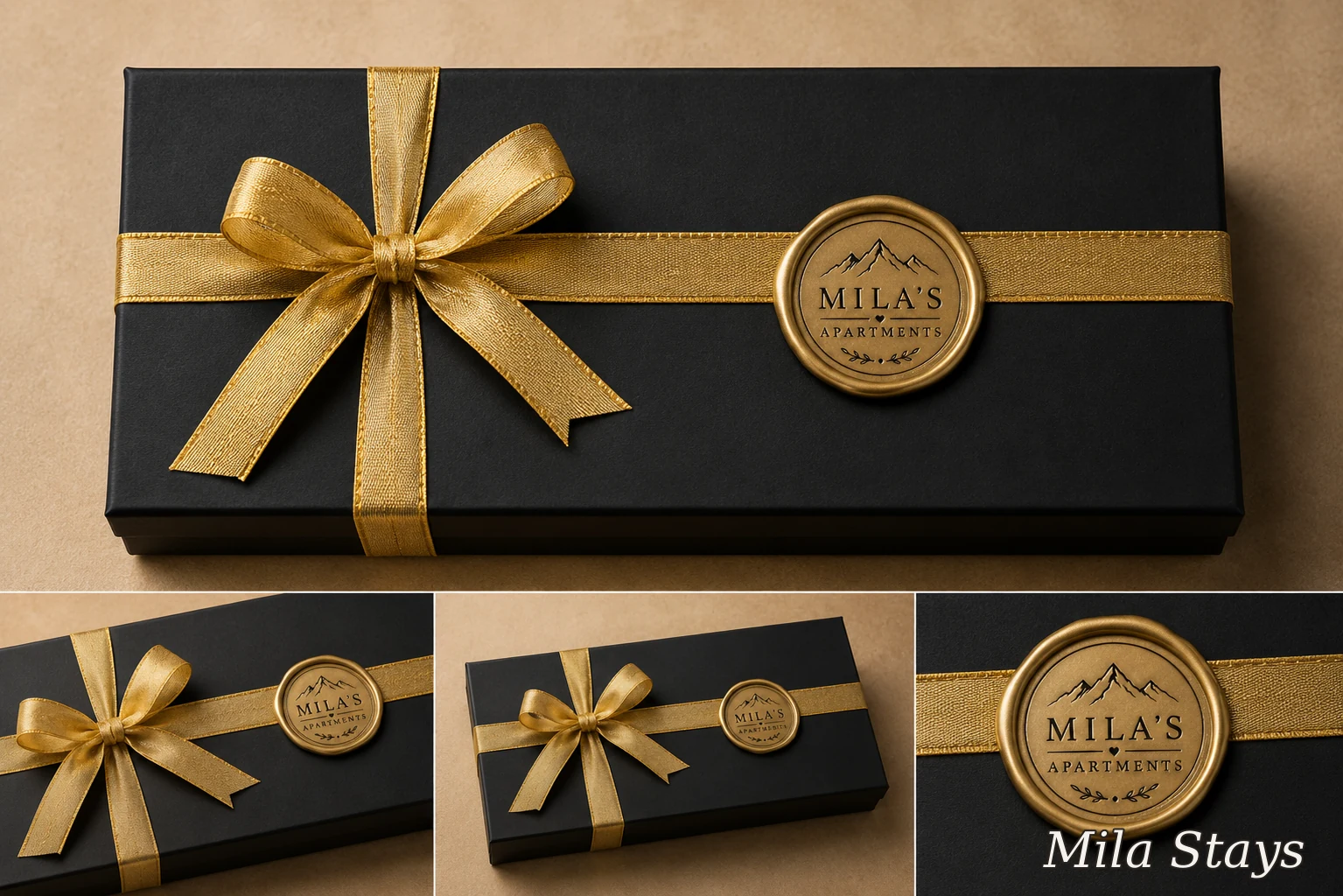 A personalised Mila Stays guest gift box